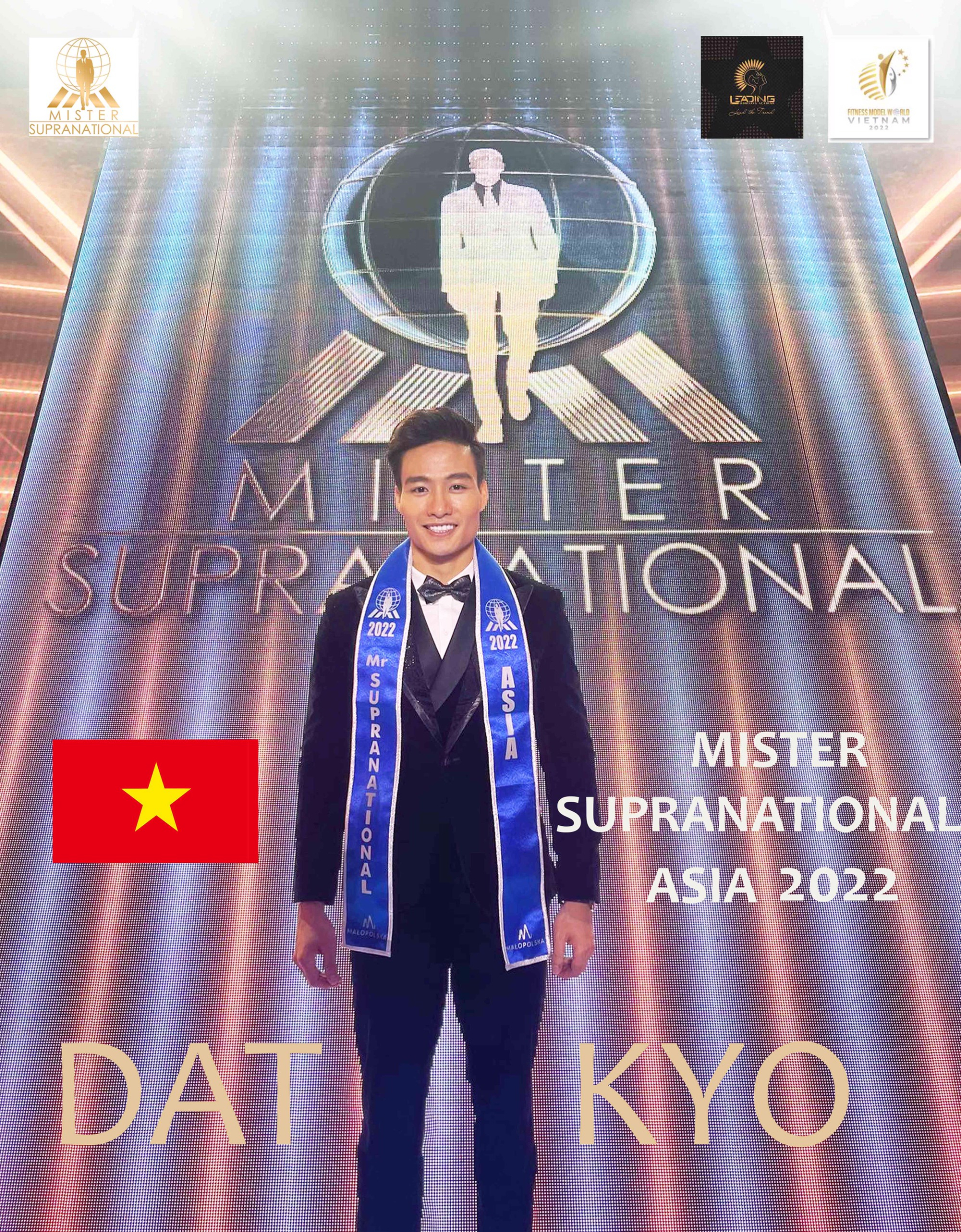 Đạt Kyo được gọi tên với danh hiệu Nam vương Siêu quốc gia châu Á 2022 - Mister Supranational Asia