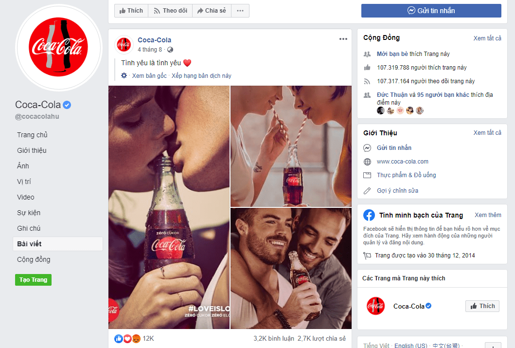 Coca Cola đã bỏ ra 56 tỉ USD để quảng cáo trên Facebook